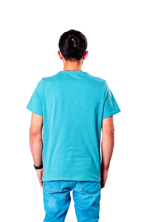 Basic T-Shirt V Ausschnitt Blau