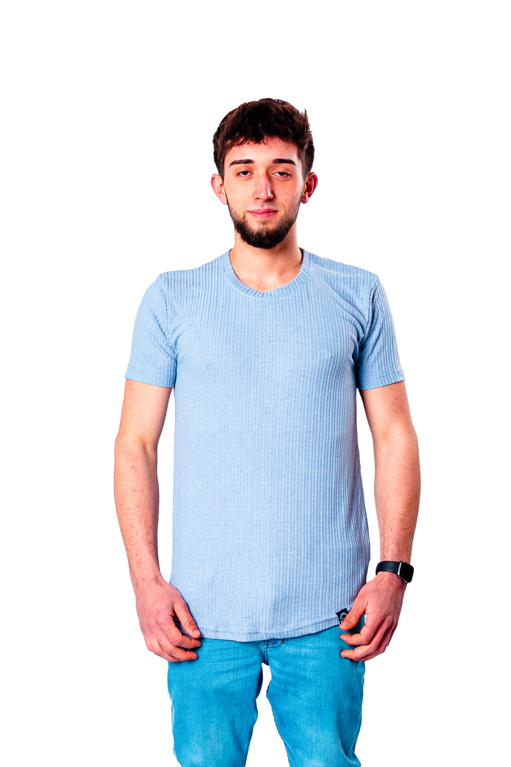 Basic Longshirt T-Shirt Hellblau