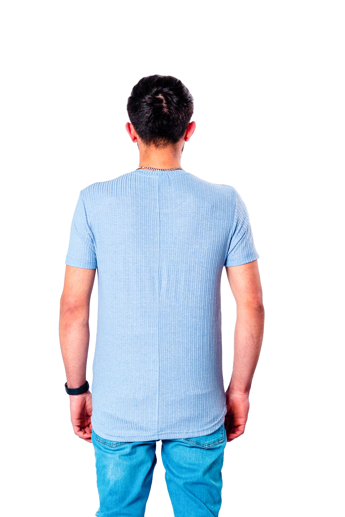 Basic Longshirt T-Shirt Hellblau