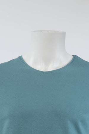 Basic T-Shirt V Ausschnitt Blau