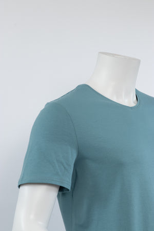 Basic T-Shirt V Ausschnitt Blau